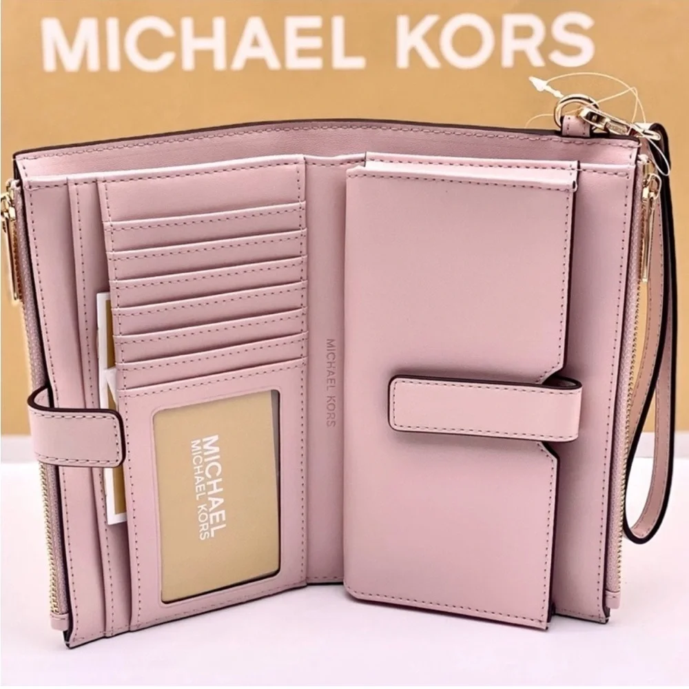 MICHAEL KORS Jet Set Large Ombré Signature Logo Wristlet Phone Holder Wallet